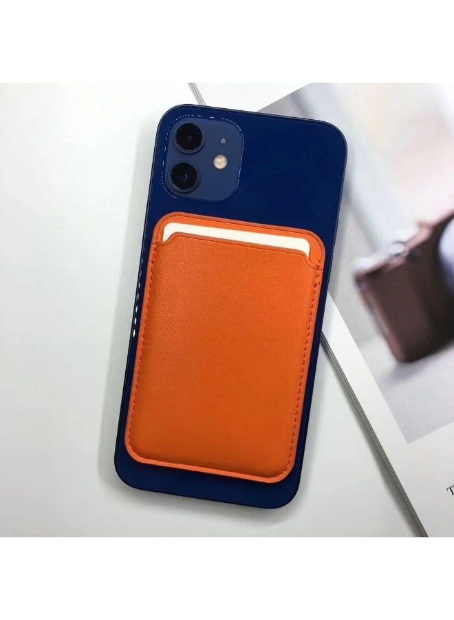 محفظة MagSafe المغناطيسية لحفظ البطاقات لهواتف iPhone 13 و14 و15 و16 و17 - حافظة هاتف رفيعة، لون برتقالي - Image 3